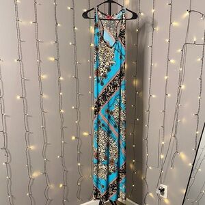 BONGO Blue and Black Patterned Dress